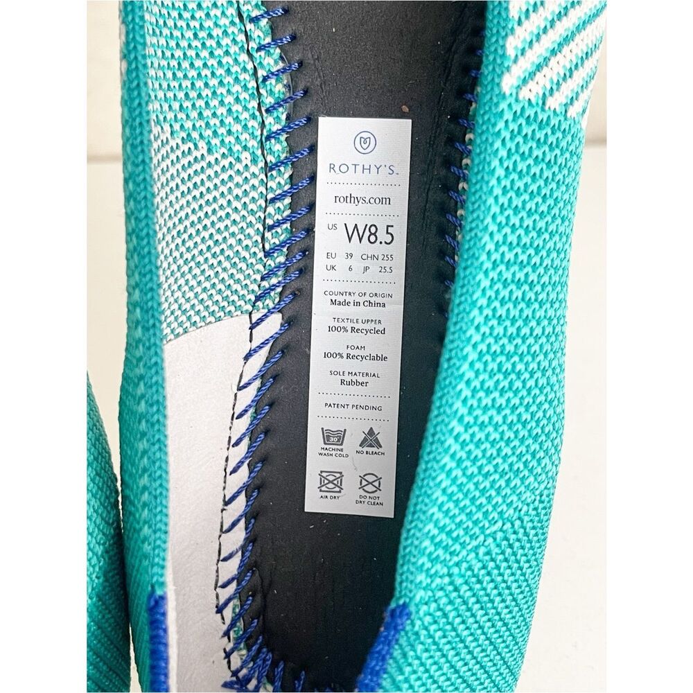 Rothy's Calypso Rare Retired Ballet Flat washable round-toe shoes in Teal - Picture 3 of 9